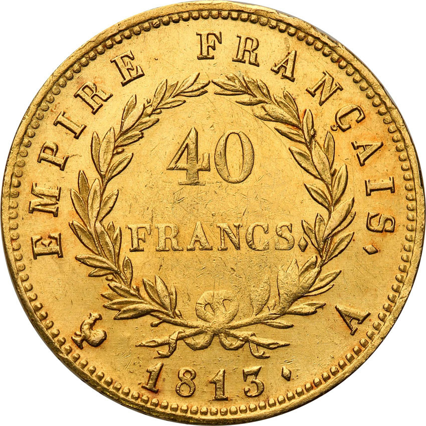 Francja. Napoleon I Bonaparte 40 Franków 1813 A